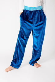 Kids Blue Velour Track Pants
